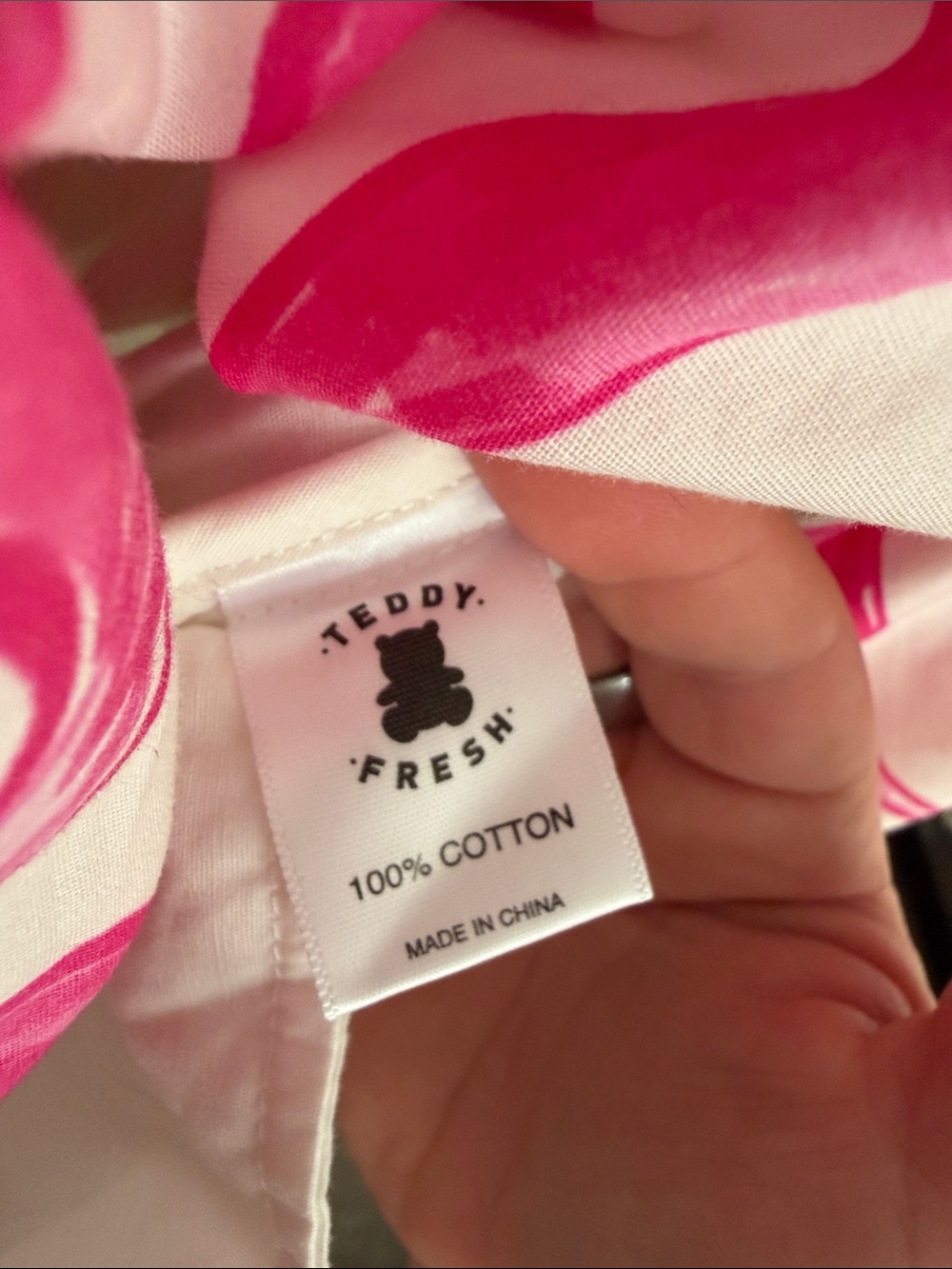 Teddy Fresh White Dress with Bright Pink Accents and Multicolor Prints - Picture 7 of 7
